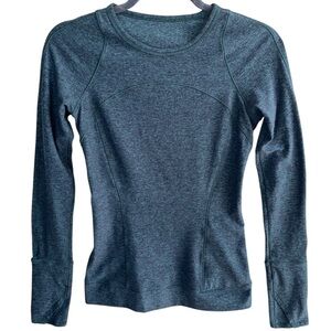 Lululemon Cypress Kiss Long Sleeve Top LW3BNIST Size 4 Teal Green